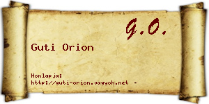 Guti Orion névjegykártya